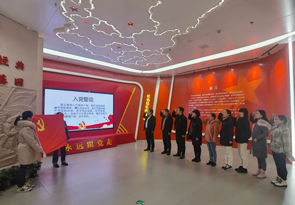 安博电子党支部参加“参观苏区振兴十周年成就展及红色图书馆”的专题活动